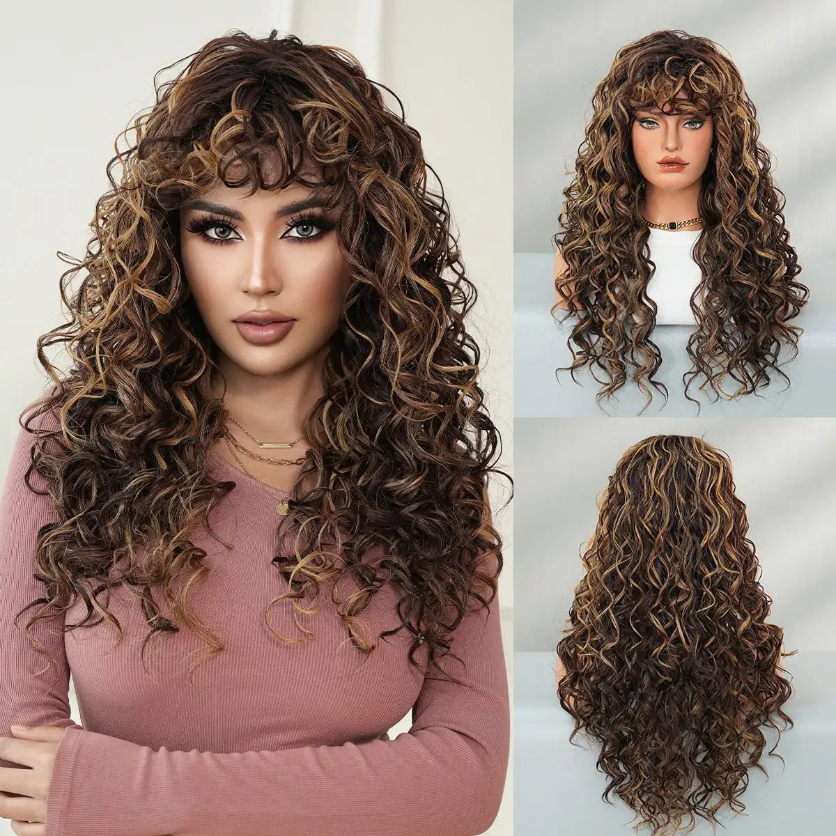 LOVILDS Effortless Shaggy Waves Big Hair Curly Hair Wig - Image 9
