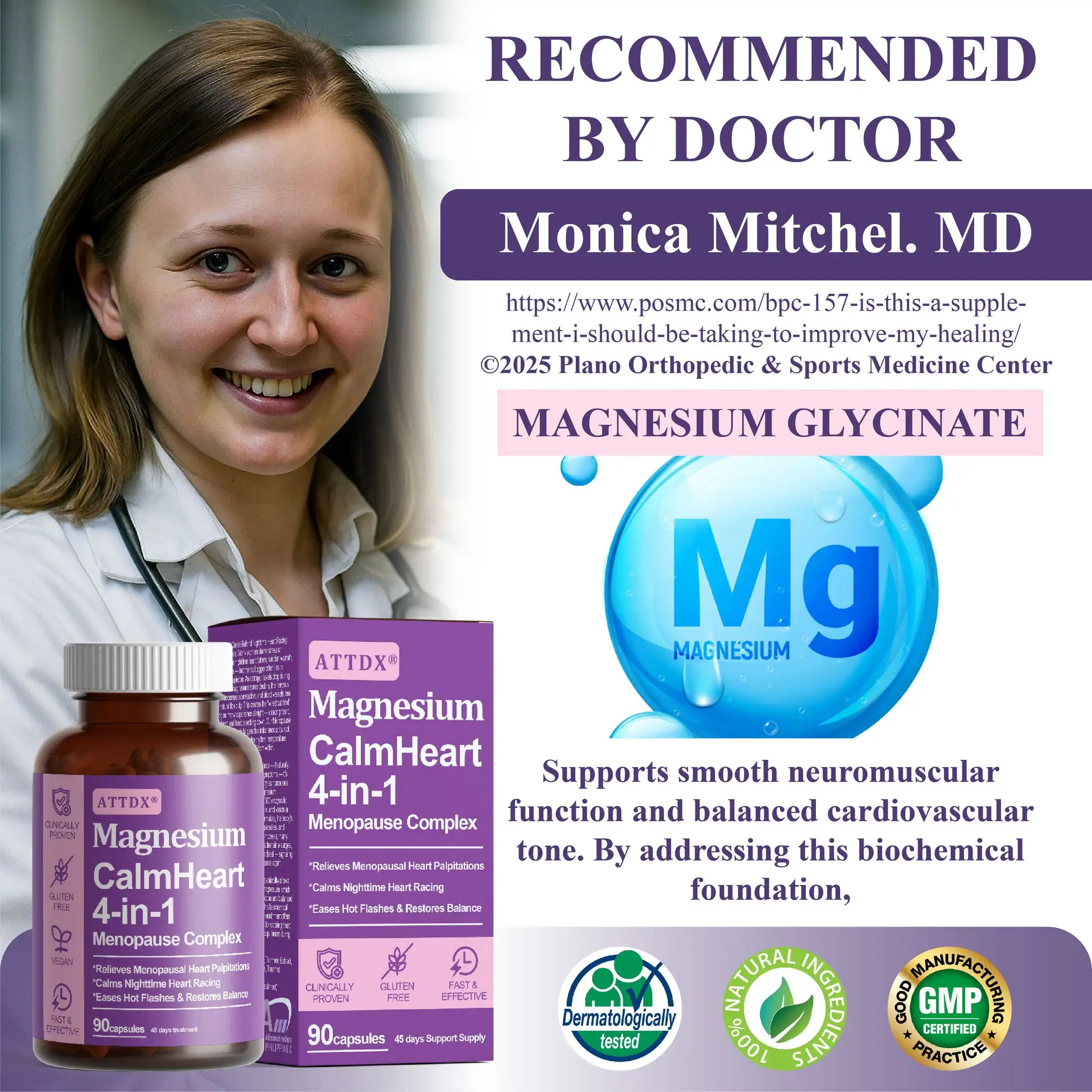 Magnesium CalmHeart 4-in-1 Menopause Complex - Image 3