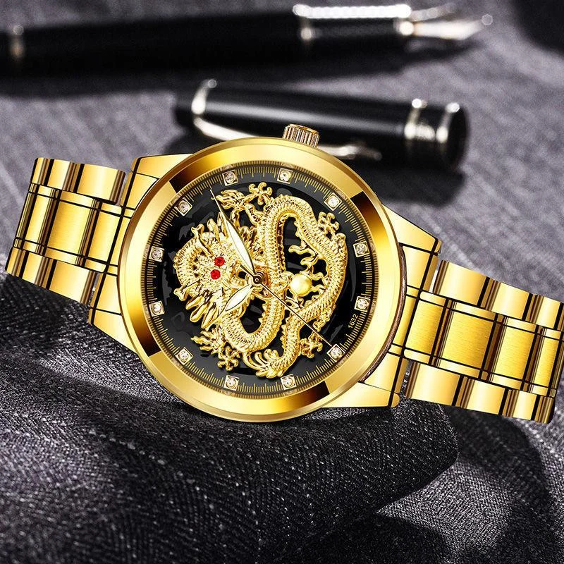 Fashionable Golden Dragon Watch - Image 2