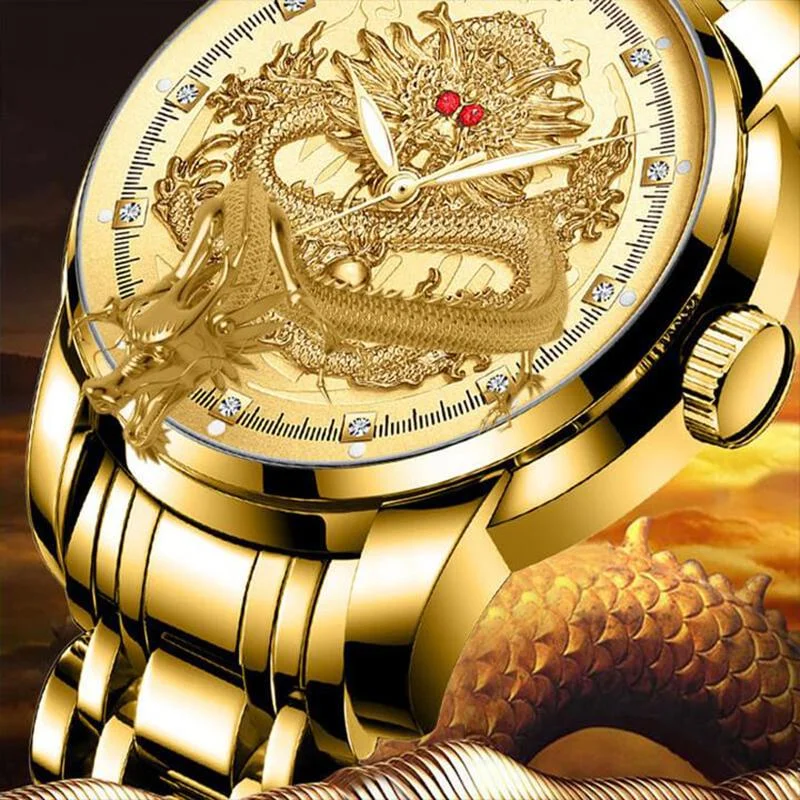 Fashionable Golden Dragon Watch - Image 5