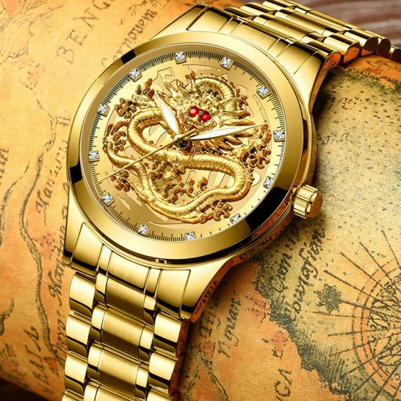 Fashionable Golden Dragon Watch - Image 6