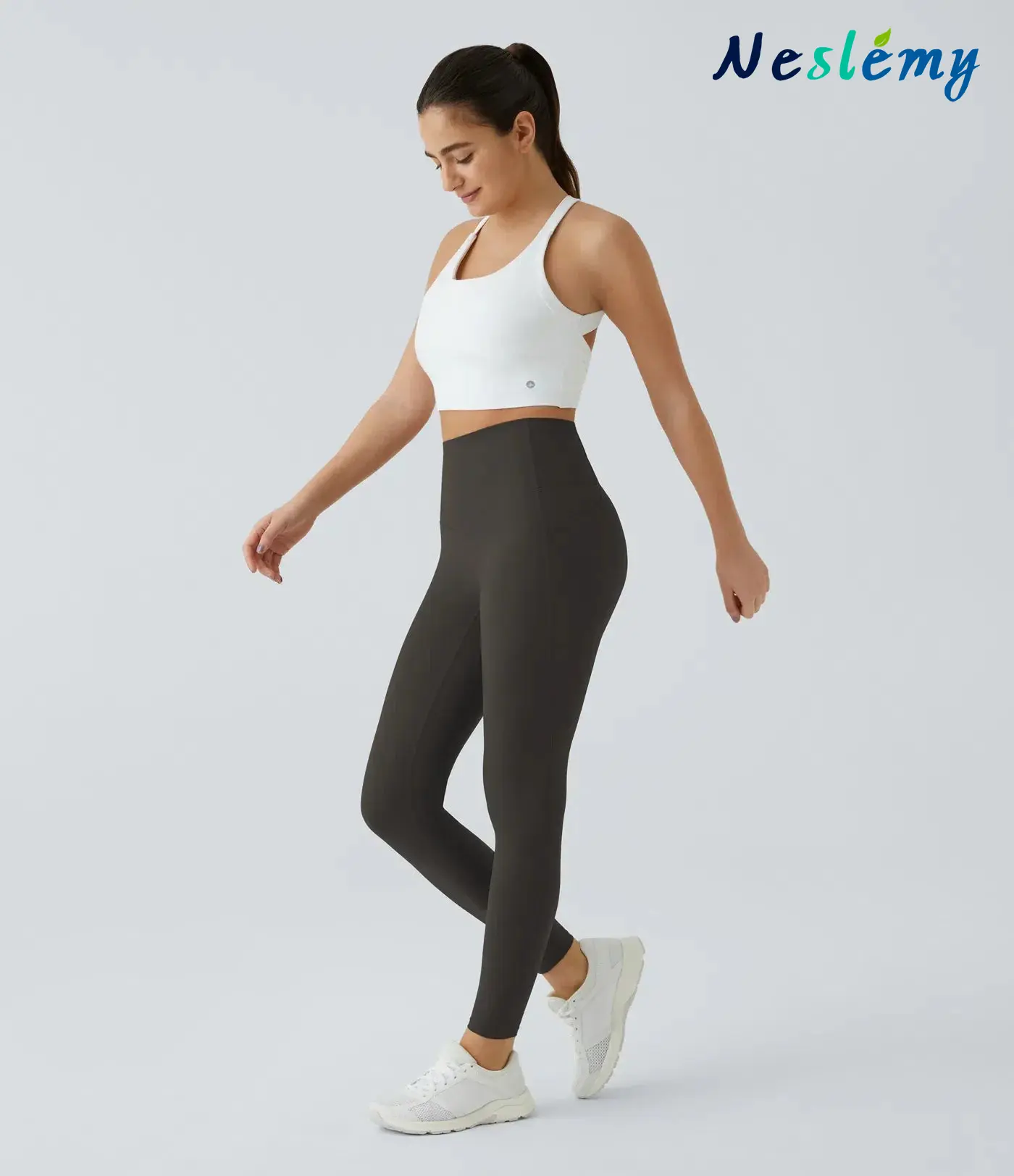 High Waisted Waist Shaping Pocket Shaping Training Leggings - Image 11