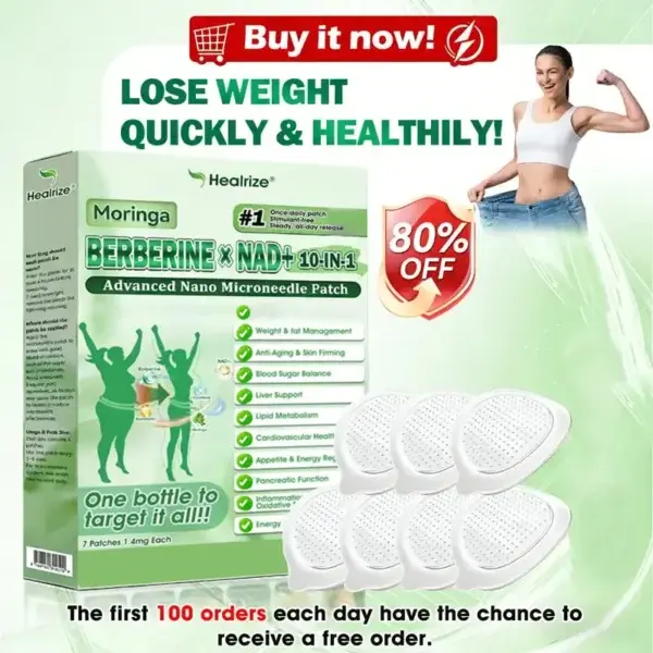 Moringa · Berberine × NAD⁺ 10-in-1 Advanced Nano Microneedle Patch