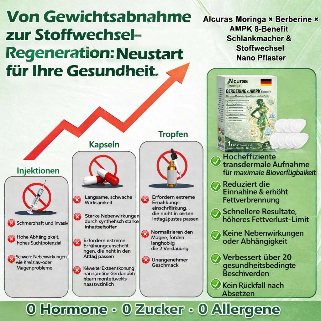 Alcuras Moringa × Berberin × AMPK 8-fach Slimming & Stoffwechsel-Nano-Mikronadel-Patch - Image 5