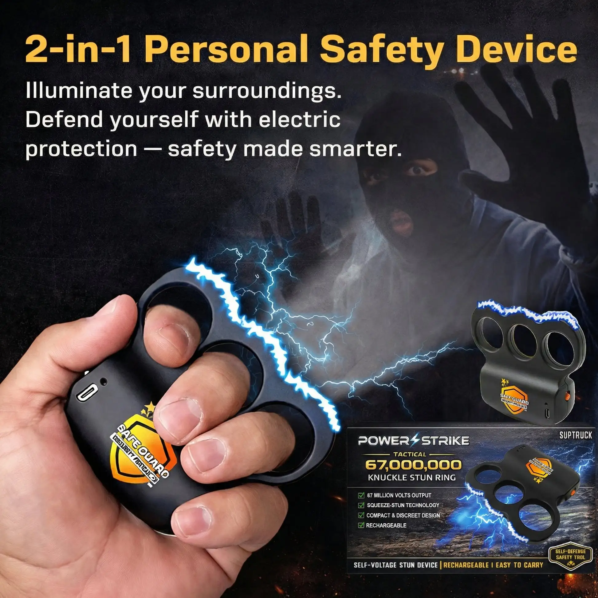 POWERSTRIKE Extreme 67,000,000 Knuckle Stun Ring - Image 4