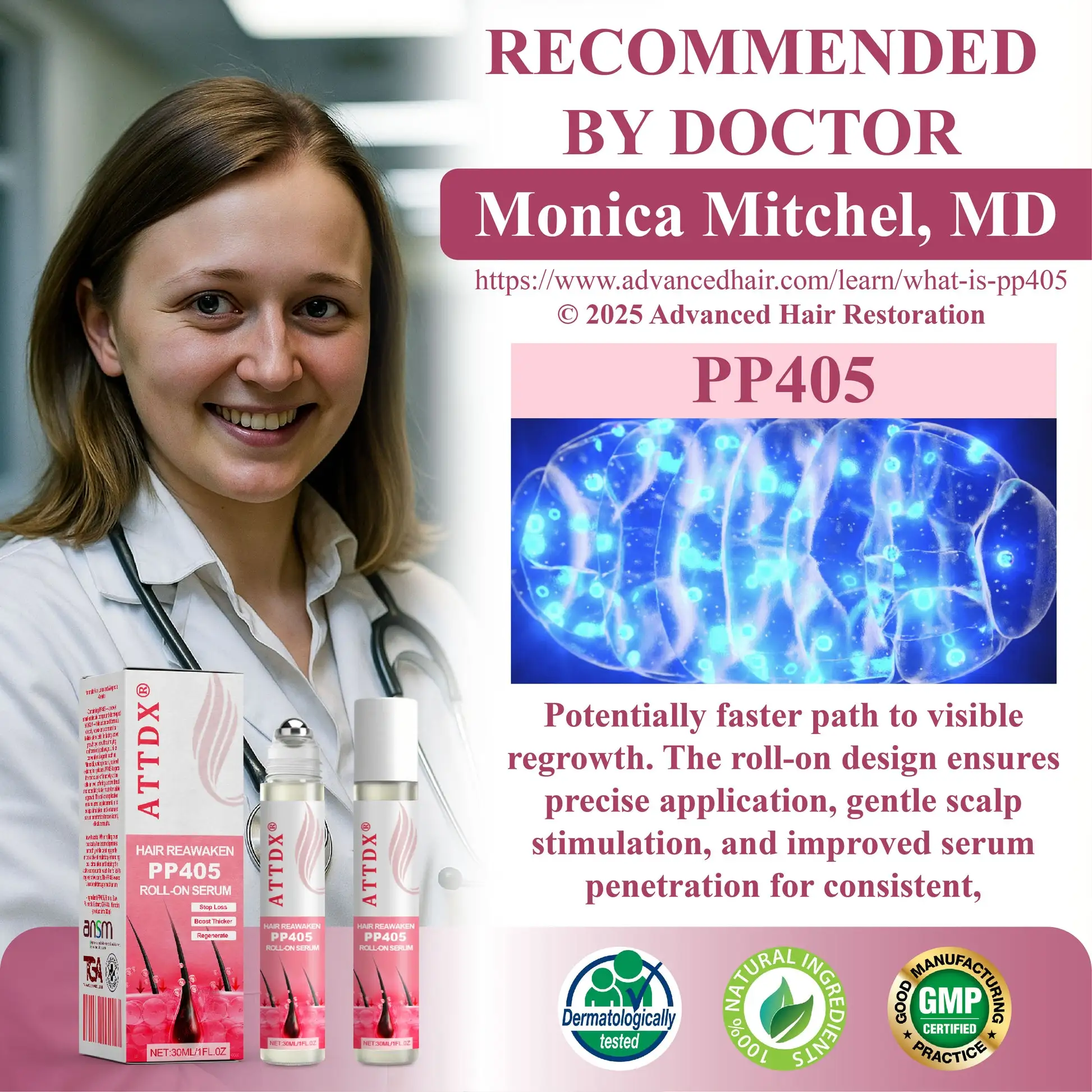 Hair Reawaken PP405 Roll-On Serum for Women - Image 4