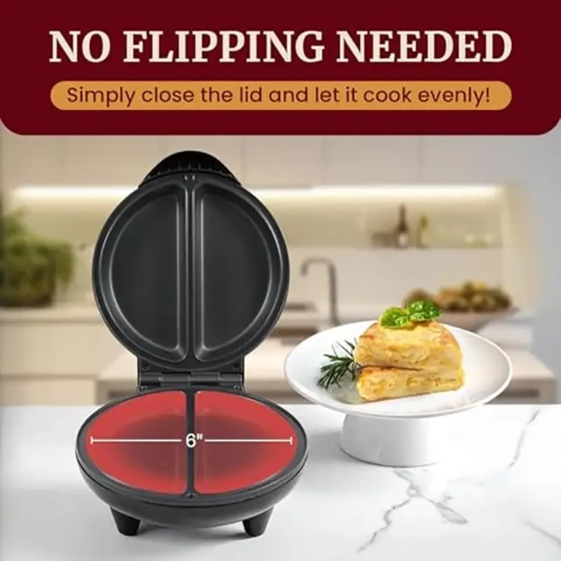 Non-Stick Dual Omelet & Frittata Maker with Cool Touch Handle - Image 5