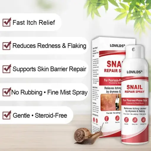 Snail Repair Spray for Itchy, Flaky Psoriasis Skin