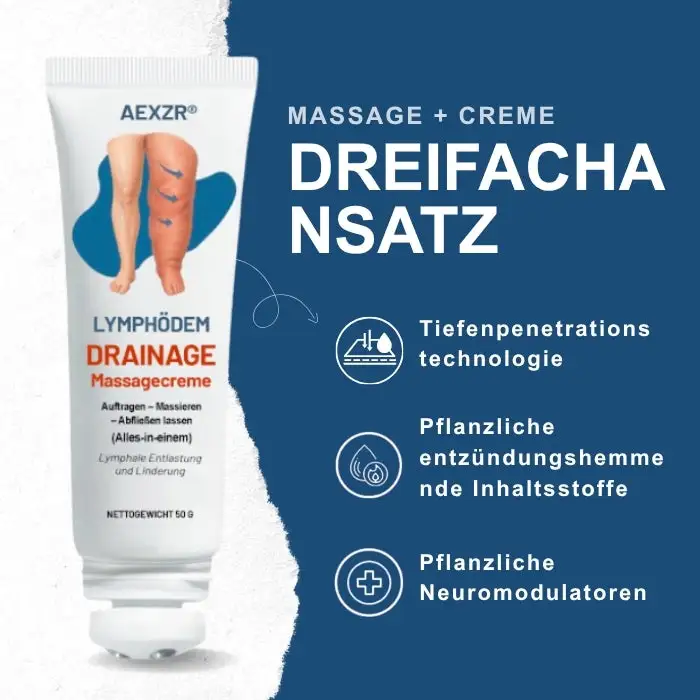 Offizieller Store | Holen Sie sich das Gefühl von Leichtigkeit in 7 Tagen zurück! LYMPHÖDEM-Drainage-Massagecreme - Image 2