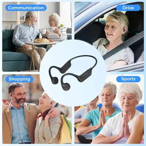 Bone Conduction Smart Hearing Aid Bluetooth Earphones (App Controlled) - Image 3