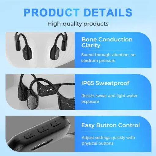Bone Conduction Smart Hearing Aid Bluetooth Earphones (App Controlled) - Image 7