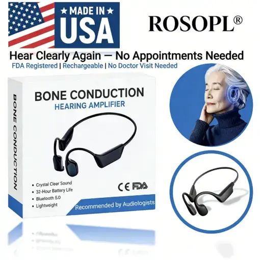 ROSOPL Bone Conduction Smart Hearing Aids Amplifier Patented Transducer, Best Bone Conduction Aidmade in the USALimited stock available