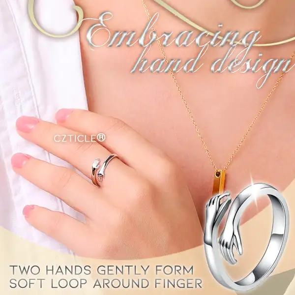 Embrace Hug Couple Ring (1Pair) - Image 6