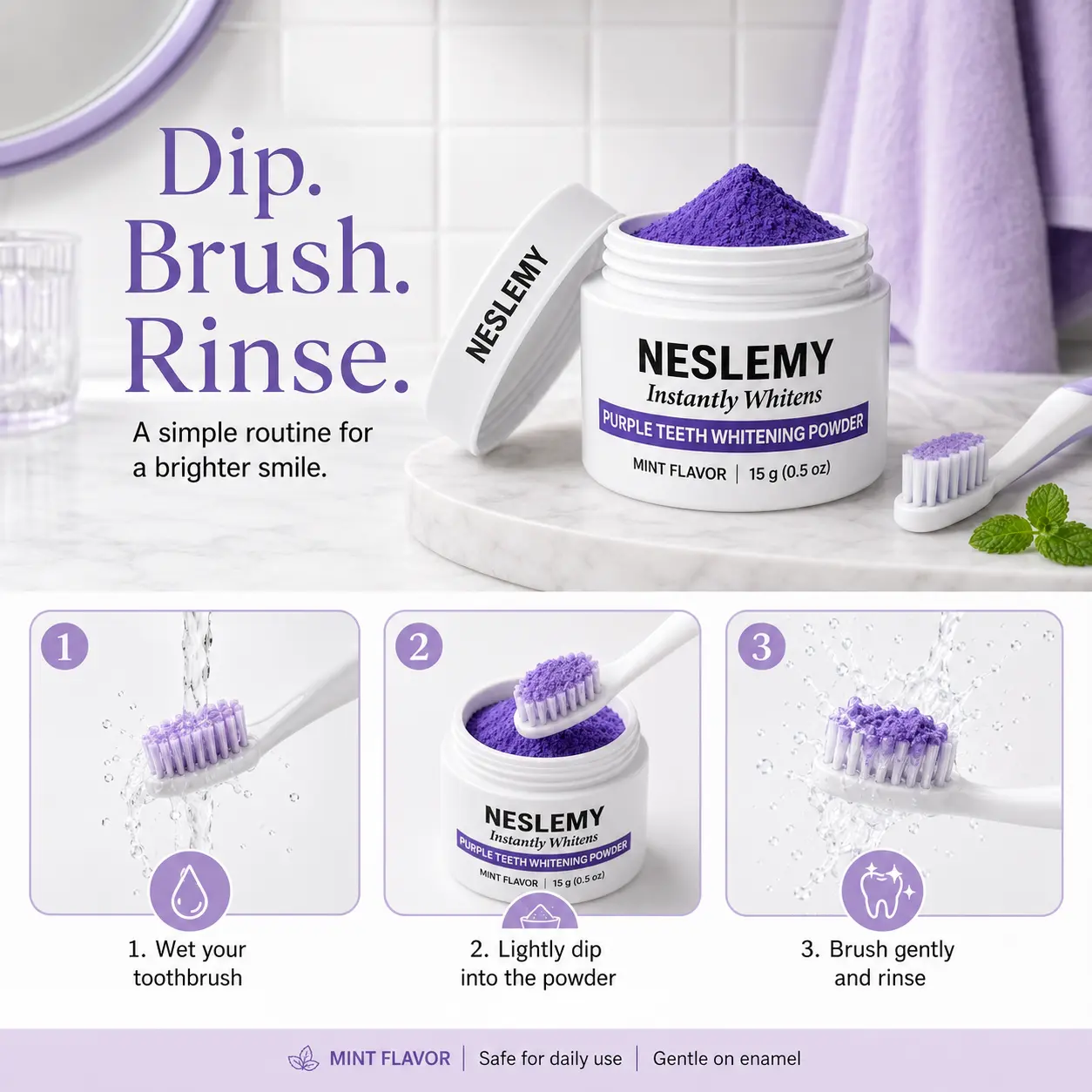 NESLEMY Purple Teeth Whitening Powder - Image 5