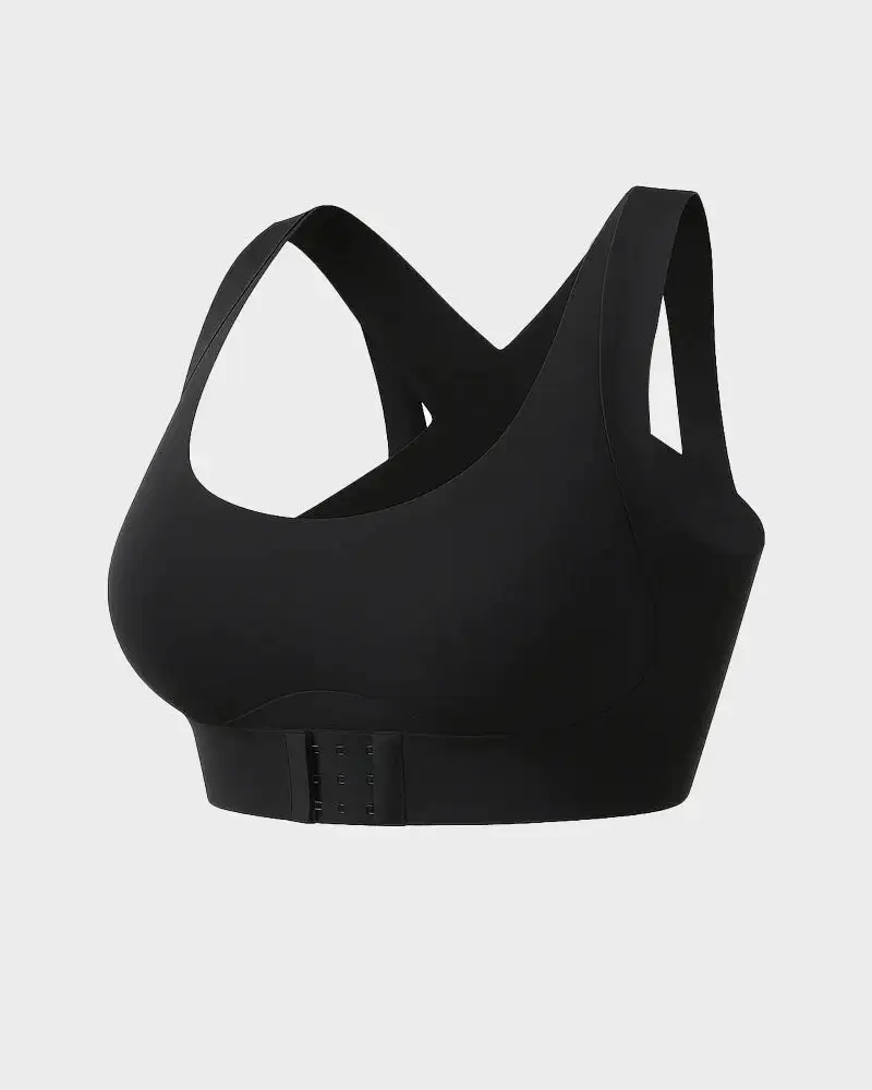 Cross Back Front Closure Wireless Posture Support Bra - Image 13