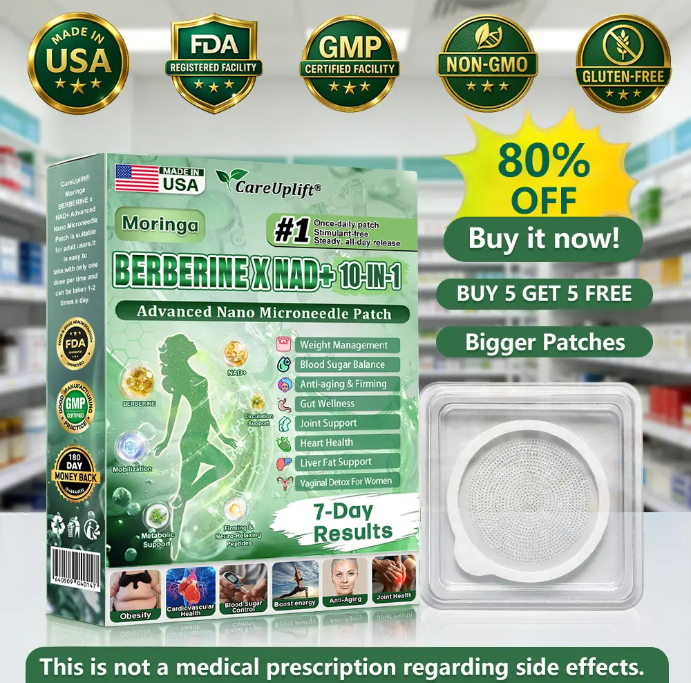 Moringa · Berberine × NAD+ 𝟏𝟎-𝐢𝐧-𝟏 𝐀𝐝𝐯𝐚𝐧𝐜𝐞𝐝 𝐍𝐚𝐧𝐨 𝐌𝐢𝐜𝐫𝐨𝐧𝐞𝐞𝐝𝐥𝐞 𝐏𝐚𝐭𝐜𝐡