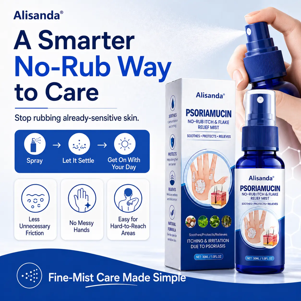 PsoriaMucin No-Rub Itch & Flake Relief Mist - Image 2