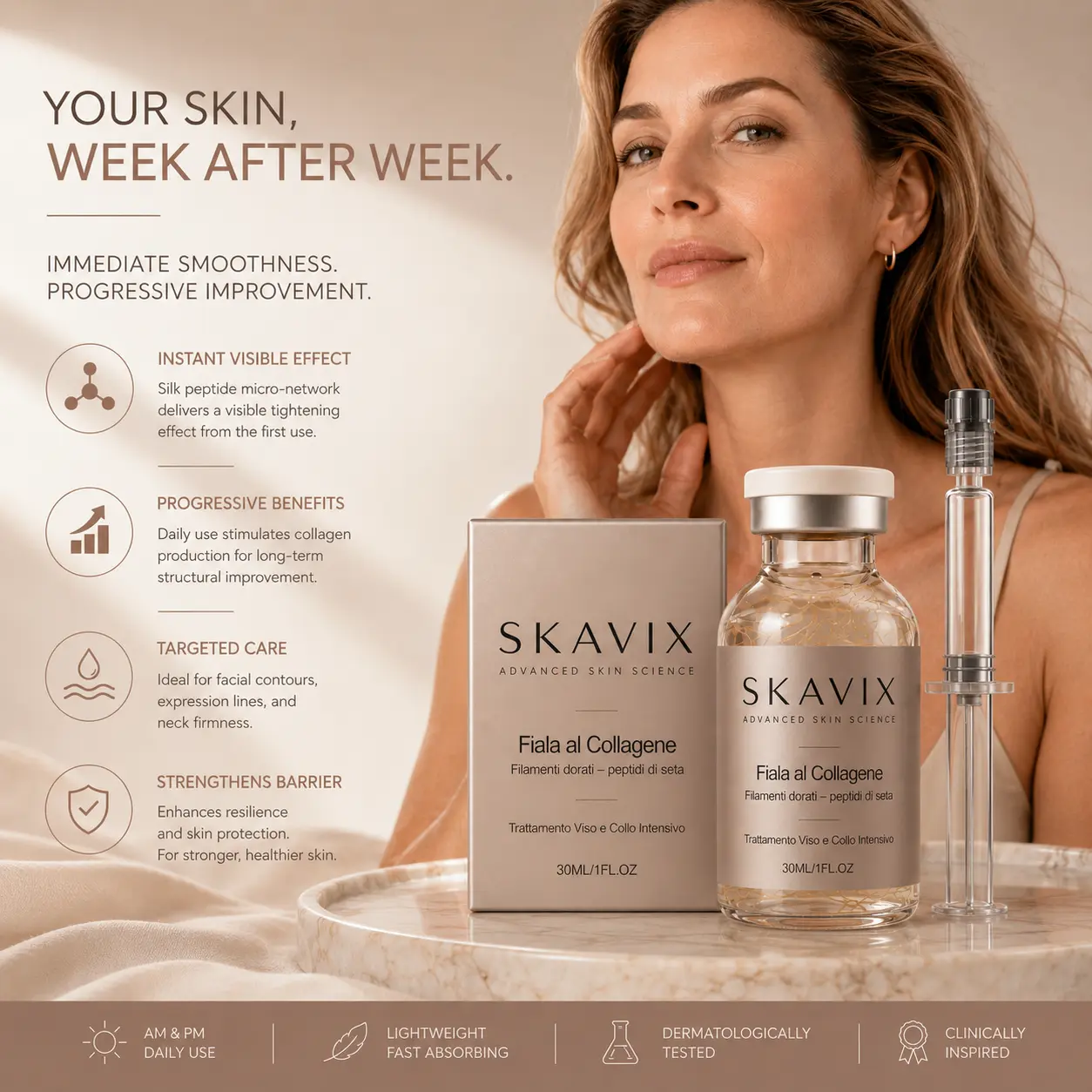 Skavix Silk Peptide Firming Serum with Marine Collagen - Image 6