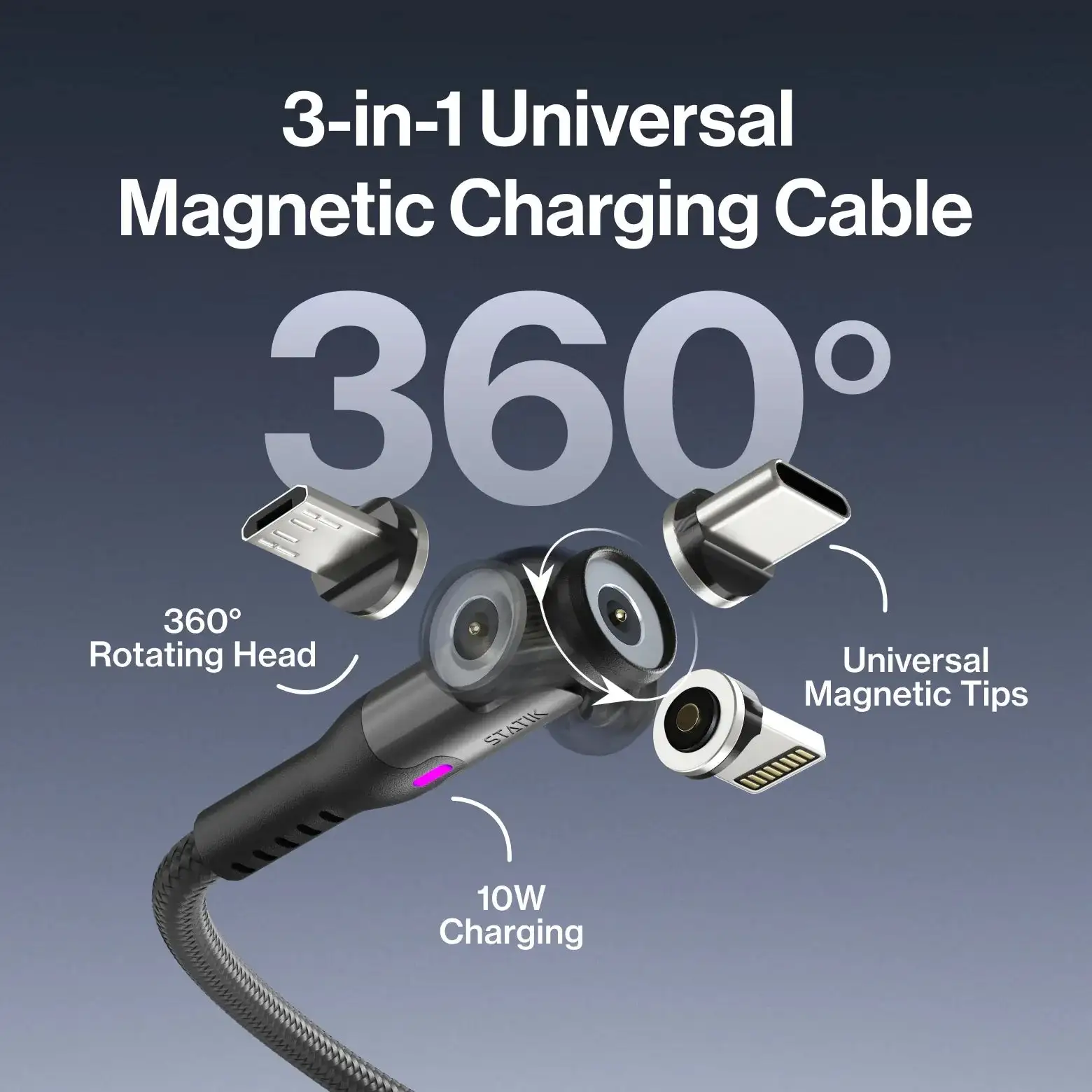 360 Universal Rotating Charging Cable - Image 8